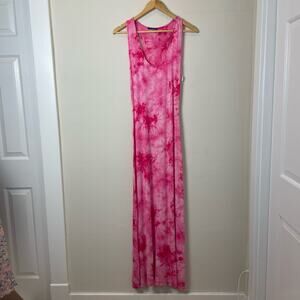 West Kei Pink Tie Dye Racer Back Maxi Dress Size S
